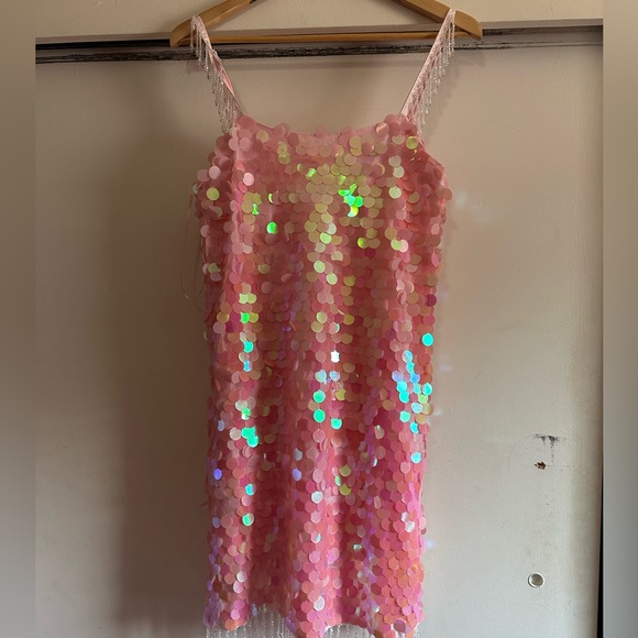 Blue B Collection Pink Sequin Dress Size S - Picture 1 of 4